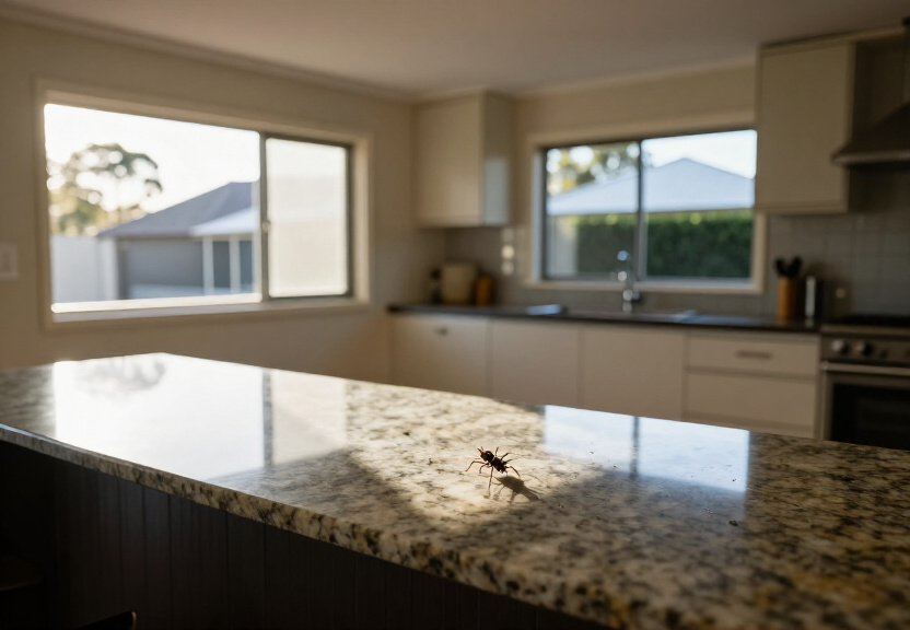 Clean kitchen bench after ant treatment in Marsfield